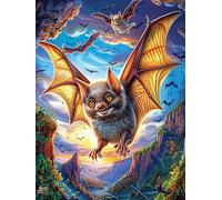 Bat in Magical Forest 1000 Piece Jigsaw Puzzle for All Ages Jigsaw Evening Wind Down Activity Challenging Fun Home Decor Stress Relief 1000 PCS