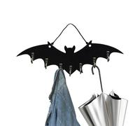 Bat Key Suppil Made of Wooden Gothic Wall Hooks, Halloween Hooks | Spooky Decorative Organizer for Closet Door Bathroom Kitchen Bedroom Laundry Room