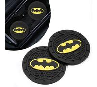 Bat Man 2Pcs Car Cup Holder Coasters for Marvel Fans, The Bat Man Car Coasters for Car Cup Holder Insert,Silicone Non-Slip Car Cup Mat, 2.75 Inch