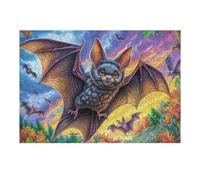 Bat Moon Night Forest 300 Pieces Classic Jigsaw Puzzle Puzzle for Adults Concentration Training Wall Art Mental Exercise Halloween Thick Cardboard 300 PCS