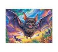 Bat Moon Night Forest 500 Pieces Classic Jigsaw Puzzle Puzzle for Adults Concentration Training Wall Art Mental Exercise Halloween Thick Cardboard 500 PCS