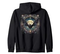 Bat Moon Tapestry Style Bloodsucker Bat Zip Hoodie