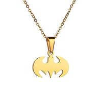 Bat Necklace for Men Women Stainless Steel Gold Silver Lightweight Fashion Anime Goth Cool Hippie Bat Pendant Necklace Jewelry Gift for Teen Girls Boys, Metal, not known