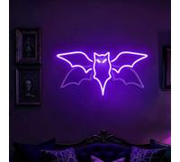 Bat Neon Sign for Movie Lover, Custom Flying Bat LED Design for Halloween Day Wall Decor Witchy Vibes and Gothic Style Holiday