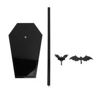 Bat Paper Towel Holder, Gothic Paper Towel Dispenser, Unique Coffin Shaped Base with 2 Bats Decor, Standing Kitchen Roll Holder Organizer for Countertop in Kitchen Bathroom