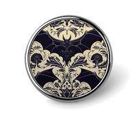 Bat Pattern Badges Circle with Button Design, Personalized Picture Pin Brooches, Round Badge Holders for Decorate Hat Shirt Clothing Bag Accessories
