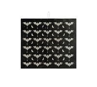 Bat Pattern Dish Drying Mats For Kitchen Counter, Gothic Black Bat Absorbent Dish Drainer Rack Mat, Halloween Microfiber Drying Pad For Kitchen Counter Decor 16x18 Inch