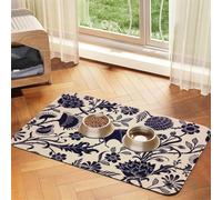 Bat pattern Patterned Pet Feeding Mat with Water-Absorbing PU Top & Rubber Base - Anti-Slip Dog Cat Food Mat for Cats, Dogs & Pets, 40x60cm