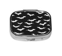 Bat Pattern Pill Case Pill Box Travel Pill Organizer Small Square Medicine Box for Purse & Pocket Gifts