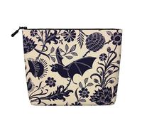 Bat Pattern Print Portable Makeup Bag for Women Large-Capacity Travel Toiletry Organizer Pouch
