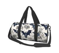 (Bat Pattern) Print Round Large Travel Bag - Multi-Compartment Organizer Lightweight for Trips & Sports