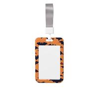 Bat Pattern Printed Id Badge Holder with Neck Strap Vertical Waterproof Name Card Holder for Office School