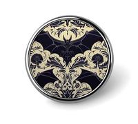 Bat Pattern Round Lapel Pins for Men Women Metal Button Pin Fashion Personalized Brooch Pins for Men Suits Cute Brooch Badge for Backpack Clothing Hat Bag Decoration