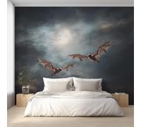 Bat Photo Wallpaper, Animal Flying Bat Wallpaper Mural, 366x254cm Wall Paper for Bedroom Living Room, Non-Woven Wall Mural Room Decor EL&D78