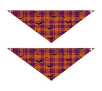 Bat Plaid Dog Scarf Wear Resistant and 2 Pack for a Gift Pets at Different Stages 30 × 12 2in
