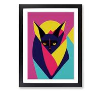 Bat Pop Art Framed Print | A2 Black Framed Wall Art | Ready to Hang | Pop Art Nature Picture | Living Room Bedroom Lounge Office