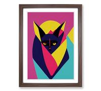 Bat Pop Art Framed Print | A2 Walnut Framed Wall Art | Ready to Hang | Pop Art Nature Picture | Living Room Bedroom Lounge Office