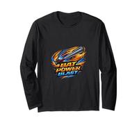 Bat Power Blast Baseball Strike Energy Graphic Long Sleeve T-Shirt