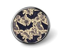 Bat Print Lapel Pin Fashion Brooch Pin Cute Button Badges Round Button Pins Enamel Pins Metal Pinback for Hat Shirt Clothing Bags Decoration, Bat Print, Circular