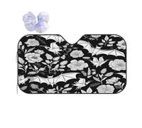 Bat Print -Print Reflective Windshield Sun Shade For Cars S Size - Heat Resistant Suction Cups, Universal Fit.