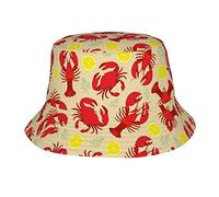Bat Print Printed Bucket Hat Unisex Trendy Lightweight Outdoor Hot Fun Summer Beach Vacation Getaway Headwear, Lobster and Crab, One size