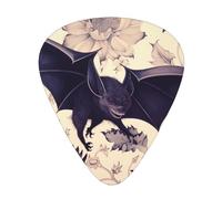 Bat Print Printed Custom 12 Pieces Guitar Pick In A Box,The Pick Makes Sound Clear, Ukulele, Electric Bass (0.46 0.71 0.96mm)