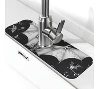 Bat Print Printed Diatomite Kitchen Faucet Mat, Water Absorbent Sink Splash Guard, Quick Drying Faucet Pad , Non-Slip Sink Accessories for Kitchen Bathroom Counter (15" X 5.5" )