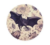Bat Print Printed Gaming Mouse Pad 2 PCS, Round Non-Slip Rubber Base Laptop Mousepad Desk Mat for Gamer, Office, Home