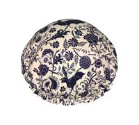 Bat Print Printed Reusable Shower Hats, Double Layer Headgear For Spa And Salon, Large Hair Wrap