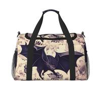 Bat Print Printed Travel Duffle Bag for Men Women Weekender Travel Organizer Bag for Sport, Outdoors, Gym & Fishing