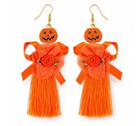 Bat Pumpkin Earrings for Women Halloween Jewelry Gift, M, Zinc, No Gemstone