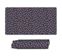 Bat Purple Large Gaming Mouse Pad - Desk Mat for Keyboard and Mouse with Non-Slip Rubber Base, Desk Pad Mat with Stitched Edges, Keyboard Mousepad for Work Game Office 16x29.5in