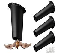 Bat Removal Cone, Bat Exclusion Device, Bat One Way Door, Bats Tube Traps for Outside House Control Removal (Black, 4 Pcs)