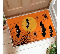 Bat Runner Rug, Halloween Spooky Spider Tree Halloween Orange Non-Slip Doormat Rectangle Throw Rug Non Shedding for Kitchen Hallway Laundry Room Entryway Decor 2x3 Ft