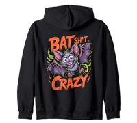 Bat Sh T Crazy Cartoon Bat Halloween Humor Zip Hoodie