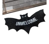 Bat Shaped Rug, 80x40cm Unwelcome Bat Shaped Door Mat, Faux Cashmere Halloween Doormat, Halloween Gothic Horror Carpet, Hallo Ween Themed Decor Floor Mat for Entry, Bedroom, Home
