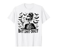 Bat Shit Crazy Skeleton Mom Trick Or Treat Spooky Halloween T-Shirt