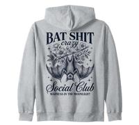 Bat Shit Crazy Social Club Madness In The Moonlight Bat Zip Hoodie
