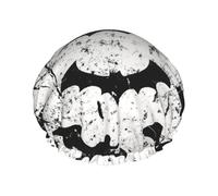 Bat Silhouette Double Layered Women'S Long Hair Waterproof Cartoon Pattern Shower Cap