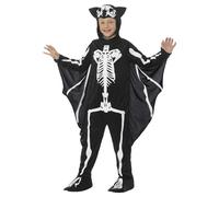Bat Skeleton Costume Smiffys Black 7-9 Years