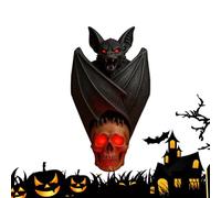 Bat Skull Lamp Bat Skull Wall Lamp Halloween B-at SKU-ll Night Light Resin, Nights Light Function, Indoor Use for Festival Display Table Desk Activities Party Festival