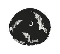Bat & Snowflake Double Layered Women'S Long Hair Waterproof Cartoon Pattern Shower Cap