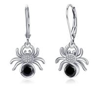 Bat/Spider/Cat Earrings for Women Girls Sterling Silver Cute Animal Bat Leverback Drop & Dangle Earrings Bat Jewelry Halloween Christmas Gifts Hypoallergenic Earrings for Sensitive Ears, Sterling