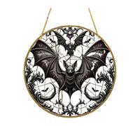 Bat Stained Glass Suncatchers Window Hanging Decorations Halloween Ornament For Window Home Kitchens Stained Suncatchers