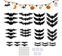 Bat Stickers, 36 Pieces 3D with LED Lights, Luminous Bats Wall Decoration, for Party, Window, Door, Home, Bedroom, Living Room, Indoor, Outdoor, Office