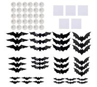 Bat Stickers for Halloween | 36-Piece Spooky Scary Removable | Light Up Bats Wall Decor | for Indoor Outdoor Window Door Home Bedroom Living Room Garage Porch Haunted House Office