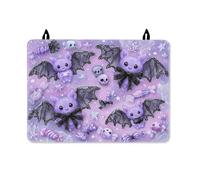 Bat Stove Top Cover for Electric Stove, Halloween Cute Candy Skull Halloween Violet Pu Surface Stovetop Cover Board for Glass Surface Cabin Kitchen Decor 28x20 Inch