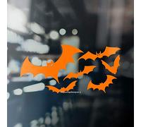BAT SWARM Car/Window/Wall/Laptop Halloween Vinyl Decal Sticker (Orange)