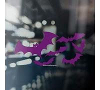 BAT SWARM Car/Window/Wall/Laptop Halloween Vinyl Decal Sticker (Purple)