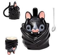 Bat Upside Down Shaped Mug, 3D Cute Upside-Down Bat Ceramic Coffee Cup with Tail Handle, Funny Novelty Animal Shaped Mug, for Home, Office & Gift Giving (1pcs)
